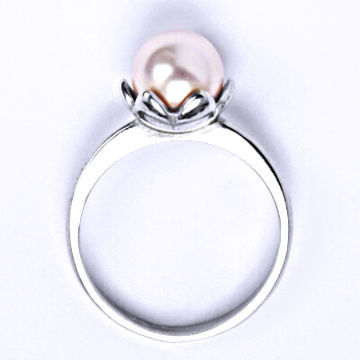 Stříbrný prsten se Swarovski rosaline perlou 8 mm, T 1351
