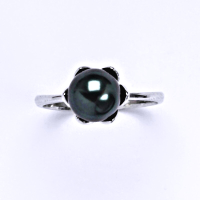 Stříbrný prsten se Swarovski tahitian-look perlou 8 mm, T 1351