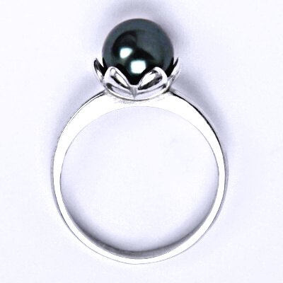 Stříbrný prsten se Swarovski tahitian-look perlou 8 mm, T 1351