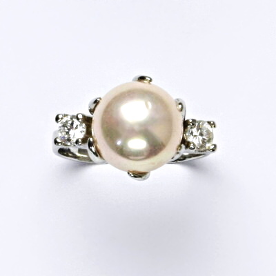 Stříbrný prsten s um. perlou, prsten ze stříbra, řůžová perla se skutečným perleťovým leskem T 1190 