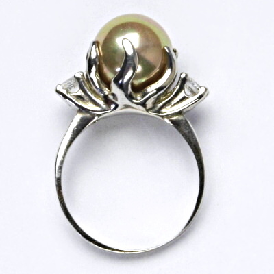 Stříbrný prsten s perlou, prsten ze stříbra, um. perla se skutečným perleťovým leskem T 1190 