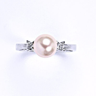 Stříbrný prsten, Swarovski rosaline perla 8 mm, T 1207