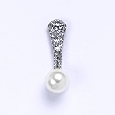 Stříbrný přívěšek se Swarovski bílou perlou 6 mm, P 1241