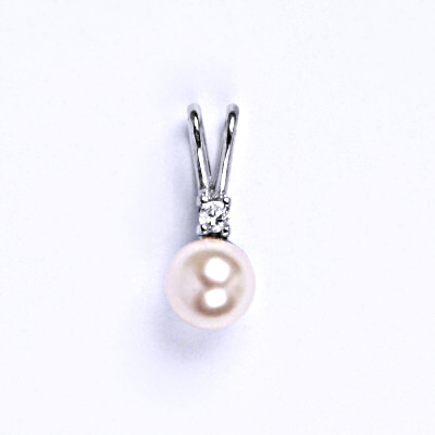 Stříbrný přívěšek se Swarovski rosaline perlou 6 mm, P 1243