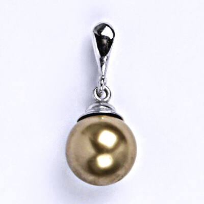 Přívěšek stříbrný šperk, Swarovski perla bronze, 10mm, P 1193/22