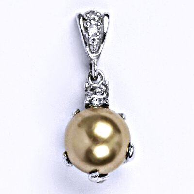 Přívěšek stříbrný šperk, Swarovski perla bronze P 1190/2