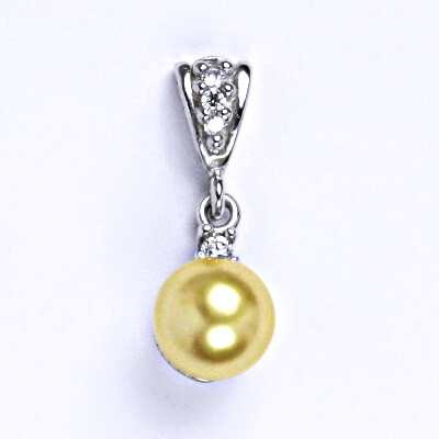 Stříbrný přívěšek se Swarovski gold perlou 8 mm, P 1207/2