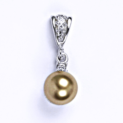 Stříbrný přívěšek se Swarovski bronze perlou 8 mm, P 1207/2