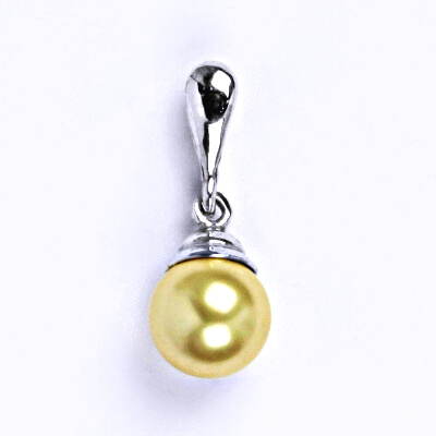 Stříbrný přívěšek se Swarovski gold perlou 8 mm, P 1193/22
