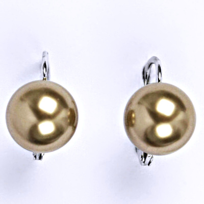 Stříbrné náušnice se Swarovski perlou bronze 10 mm, NK 1183