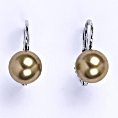 Stříbrné náušnice se Swarovski perlou bronze pearl 8 mm, NK 1356