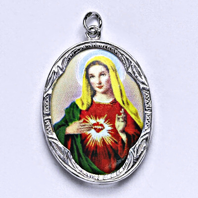 Stříbrný přívěšek Madonka, porcelánová Madonka 6 P 158 (M-7)