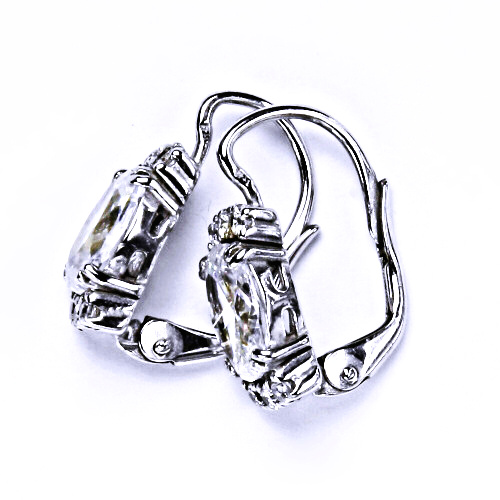  Stříbrné náušnice na patent (bílé zirkony)000232102521 VE 23 BZ