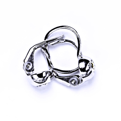 Stříbrné náušnice a patent (bílý zirkon)001471201441 VE 147