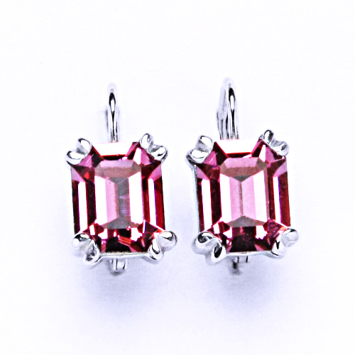Stříbrné náušnice se Swarovski krystalem rose, NK 1201 