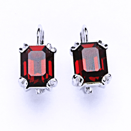 Stříbrné náušnice se Swarovski krystalem siam, NK 1201 