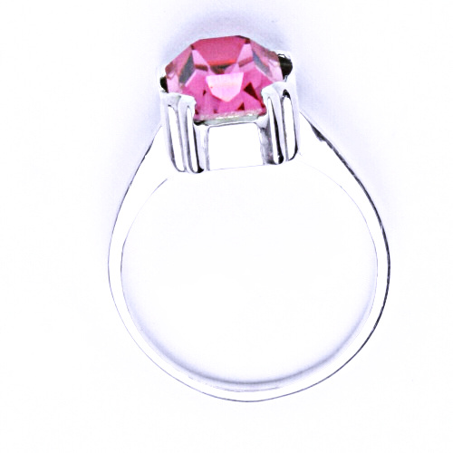 Stříbrný prsten se Swarovski krystalem rose, T 1201
