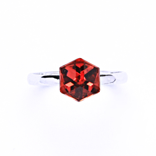 T 1230 stříbrný prsten s krystalem Swarovski (Paparadscha 6x6 mm)