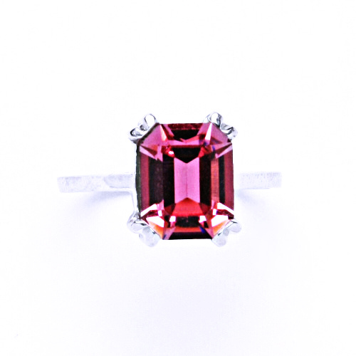 Stříbrný prsten se Swarovski krystalem rose, T 1201