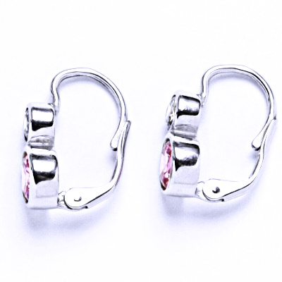 Náušnice stříbrné naušnice se zirkonem na patent VE 165 BZ+pink