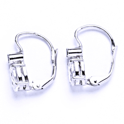 Stříbrné naušnice s čirým zirkonem na patent 001461902281 VE 146