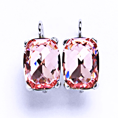 Stříbrné náušnice s krystaly Swarovski light rose, NK 1283 
