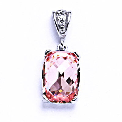 Stříbrný přívěsek s krystalem Swarovski light rose, P 1283 