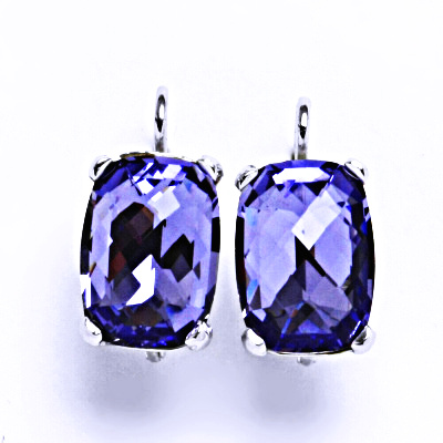 Stříbrné náušnice s krystalem Swarovski tanzanit, NK 1283 