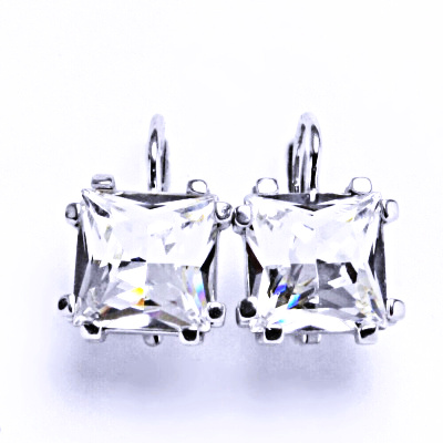 Stříbrné náušnice, čirý krystal Swarovski, NK 1196