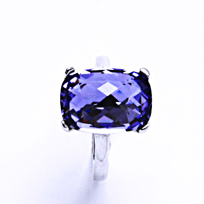 Stříbrný prsten s krystalem Swarovski Tanzanit, T 1283