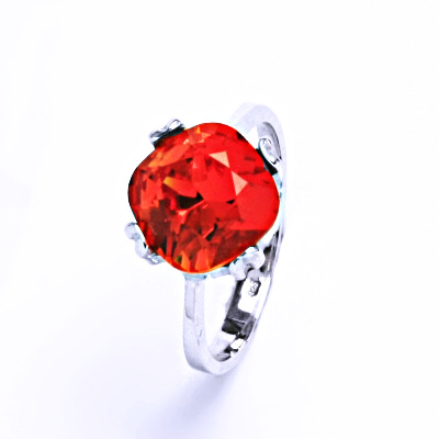 Prsten s krystalem Swarovski ( Fireopal)T1225
