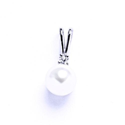 Swarovski perly 8 mm white přívěsek stříbro, P 1207A 