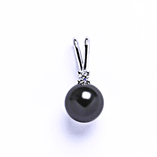 Swarovski perly 8 mm black přívěsek stříbro, P 1207A 