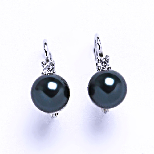 Swarovski perly 8 mm tahiti naušnice patent stříbro, NK 1207 