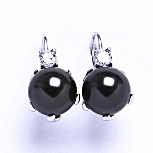 Swarovski perly 10 mm black naušnice patent stříbro, NK 1190 