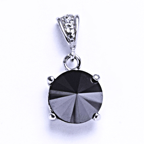 Stříbrný přívěšek s krystalem Swarovski (barva Hematite) Rivoli P1188/2 