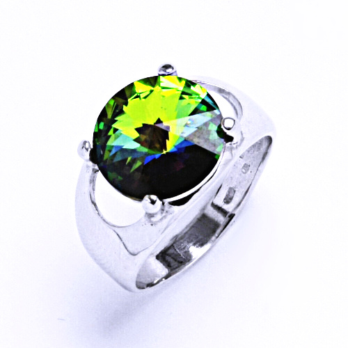 Stříbrný prsten s krystalem Swarovski Rivoli(barva Vitral Medium)T 1188