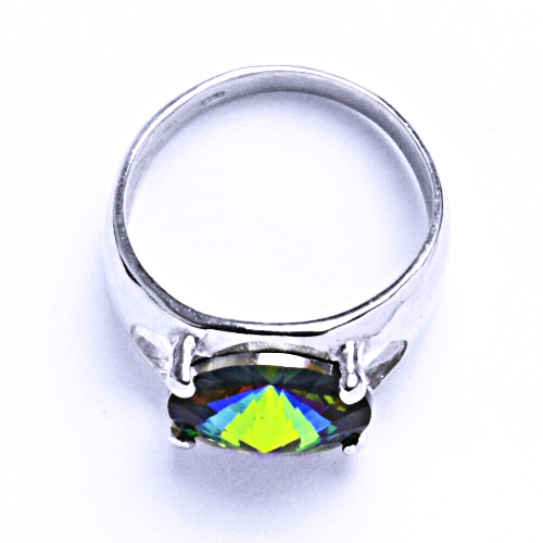 Stříbrný prsten s krystalem Swarovski Rivoli(barva Vitral Medium)T 1188