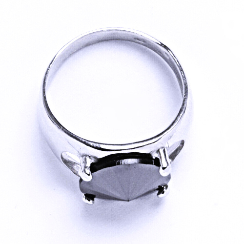Stříbrný prsten s krystalem Swarovski Rivoli (barva Hematit)T 1188 