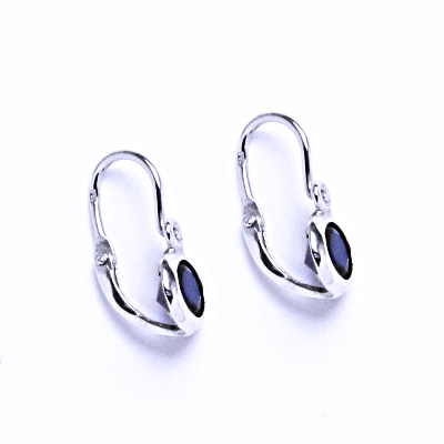 Stříbrné dětské naušnice se zirkonem (barva Spinel)NK 1317 