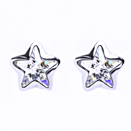 Stříbrné náušnice na šroubek s krystaly Swarovski (krystal 10 mm)NŠ 1325