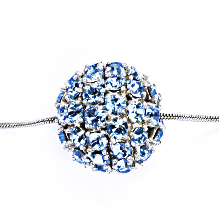 Koule se Swarovski krystalem celostříbrná 16,5 mm akvamarín P 1338