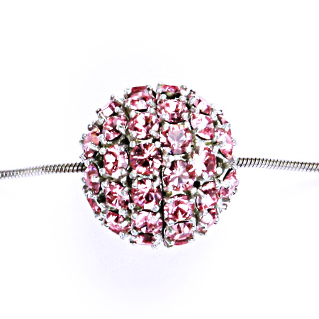 Koule se Swarovski krystalem celostříbrná 16,5 mm light rose P 1338