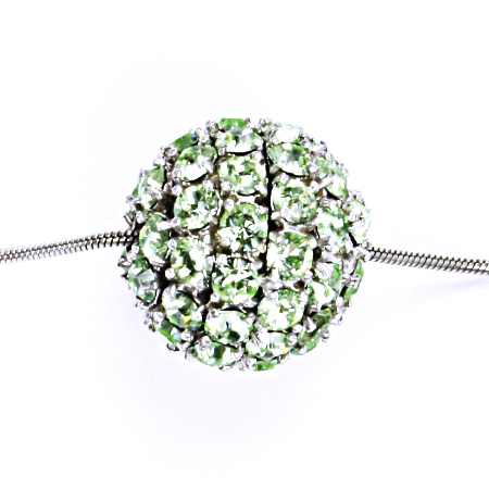 Koule se Swarovski krystalem celostříbrná 16,5 mm chryzolit P 1338