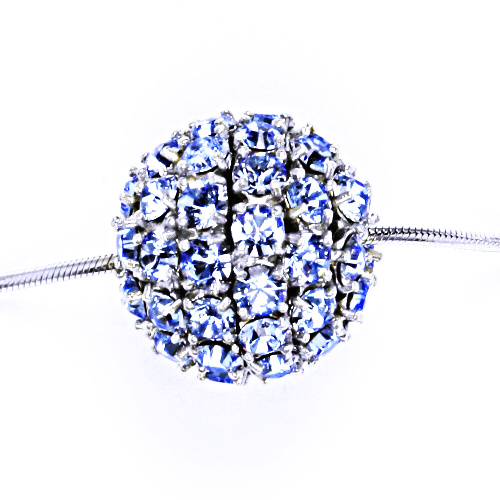 Koule se Swarovski krystalem celo stříbrná 16,5 mm light safír P 1338