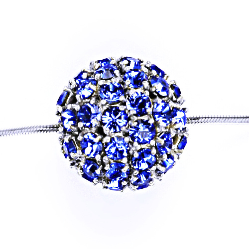 Koule se Swarovski krystalem celo stříbrná 16,5 mm safír