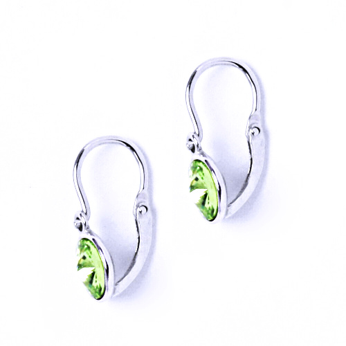 Dětské naušnice s krystalem Swarovski zelené-peridot NK 1336