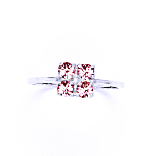 Stříbrný prsten s krystalem Swarovski Light Rose, T 1324