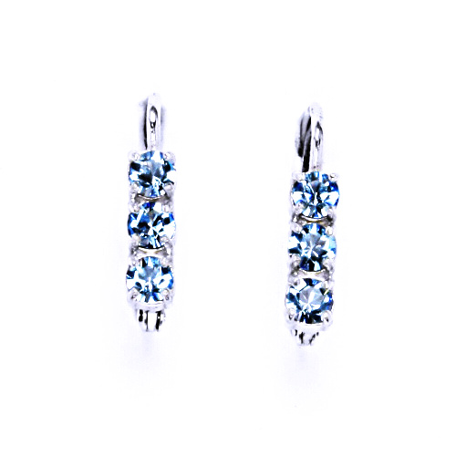 Náušnice krystal Swarovski akvamarín NK 1323