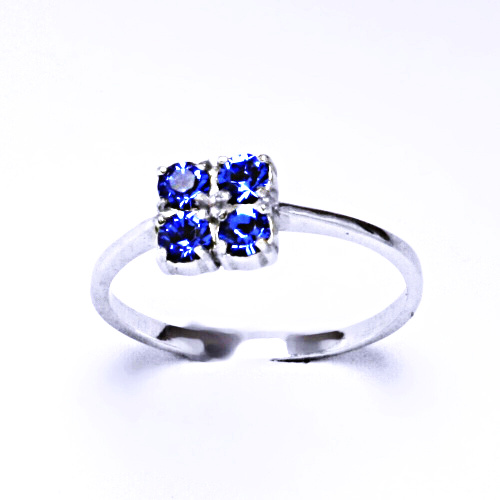 Stříbrný prsten s krystalem Swarovski Saphire, T 1324